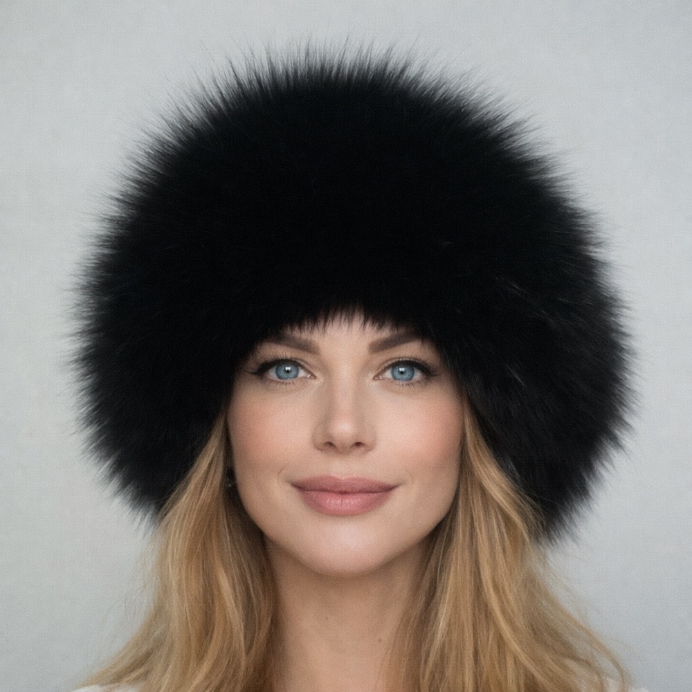 Elegant Black Fur Hat for Women